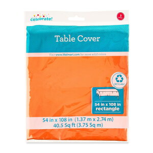 �y�E�H���}�[�g�u�����h�z�E�F�C�g�D�Z���u���[�g �e�[�u���J�o�[ ��137×274cm �^���W�F�����I�����W Rectangular 54inch x 108inch Tangerine Orange Plastic Table Cover, by Way To Celebrate �y�����񂹏��i�z