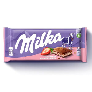 �~���J �X�g���x���[���[�O���g�`���R���[�g 90g Milka Strawberry Yoghurt Chocolate - 3.2oz �y�����񂹏��i�z