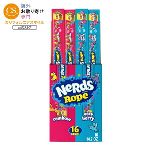 �i�[�Y ���[�v�L�����f�B �o���G�e�B�{�b�N�X ���C���{�[ �x���[�x���[ ��26g 16���� NERDS Rope, Candy, Variety Box, Rainbow & Very Berry, 0.92oz (16 ct) �y�����񂹏��i�z