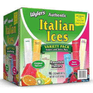 ySiΏہE펞2300~E3800~E41000~OFFN[|zC[Y C^AACX t[U[o[ IWit[o[ 96{ Wyler's Authentic Italian Ice Fat Free Freezer Bars Original Flavorsy
