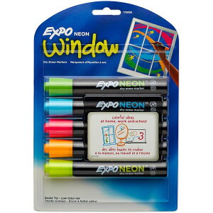 ySiΏہE펞2300~E3800~E41000~OFFN[|zGLX| lI hCC[XzCg{[h}[J[ ubg`bv 5{EXPO Neon Dry Erase Markers, Bullet Tip, Assorted Colors, 5 Count