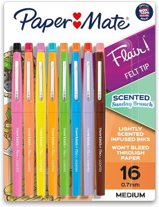 yő1000~OFFN[|zy[p[Cg tA Zebh tFg`bvy j̃u`̍ 16F Paper Mate Flair Scented Felt Tip Pens, Assorted Sunday Brunch Scents and Colors, 0.7mm, 16 County