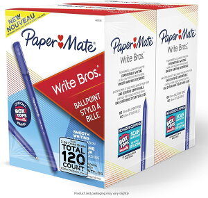 �y�|�C���gUP��1��-11��2���z�y�[�p�[���C�g �{�[���y�� �u���[ 1mm 120�{����Paper Mate Ballpoint Pens, Write Bros. Blue Ink Pens, Medium Point (1.0mm), 120 Count blue�y�����񂹏��i�z�y���킹�Ĕ��������z