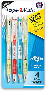 【最大1000円OFFクーポン】ペーパーメイト クリアポイント シャープペンシル 0.7mm 4本入り Paper Mate Clearpoint Mechanical Pencils 0.7mm, HB 2 Pencils Assorted Barrel Colors, 4 Count【お取り寄せ商品】【合わせて