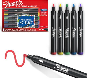 ySiΏہE펞2300~E3800~E41000~OFFN[|zV[s[ NGCeBu}[J[ ubg`bv 5F Sharpie Creative Markers, Water-Based Acrylic Markers, Bullet Tip, Assorted Colors, 5 County