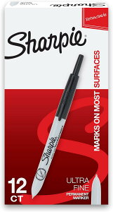 ySiΏہE펞2300~E3800~E41000~OFFN[|zV[s[ mbN}[J[ ɍ׎  12{ Sharpie Retractable Permanent Markers, Ultra Fine Point, Black, 12 Count y񂹏izy