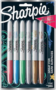 ySiΏہE펞2300~E3800~E41000~OFFN[|zV[s[ ^bNp[}lg}[J[  6F Sharpie Metallics Permanent Markers, Fine Tip, Assorted Colors, 6 Packy񂹏izy