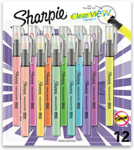 ySiΏہE펞2300~E3800~E41000~OFFN[|zV[s[ nCC^[NAr[ 12F Sharpie Highlighter, Clear View Highlighter with Stick Highlighter, Assorted, 12 County񂹏i