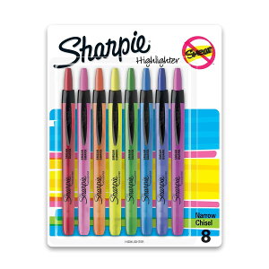 【最大1000円OFFクーポン】シャーピー 伸縮式蛍光ペン チゼルチップ蛍光ペン アソートカラー 8本入り Sharpie Retractable Highlighters Chisel Tip Highlighters, Assorted Colors, 8 Count【お取り寄せ商品】【合わ