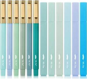�~�X�^�[�y�� �n�C���C�^�[&�y�� 12�{���� �t�H���X�g�O���[�� Mr. Pen- Aesthetic Highlighters and Pens No Bleed, 12 Pack, Forest Green�y�����񂹏��i�z�y���킹�Ĕ��������z