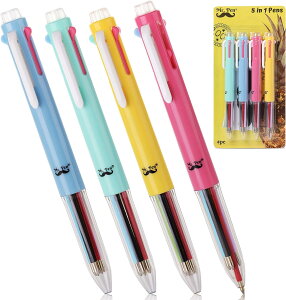 ySiΏہE펞2300~E3800~E41000~OFFN[|zMr.y }`J[{[y 4{ 5ނ̃CN 0.7mm׎ Mr. Pen - Multicolor Ballpoint Pens, 4 Pack, 5 Inks, 0.7mm Fine Pointy񂹏