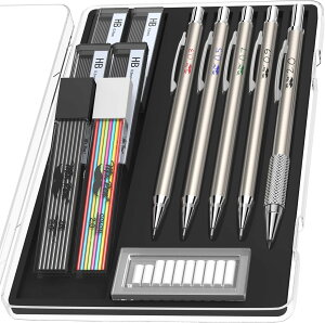 yő1000~OFFN[|z~X^[y V[vyVZbg cƏS̋lߑւt 5TCY Mr. Pen- Metal Mechanical Pencil Set with Lead and Eraser Refills, 5 Sizes assortedy񂹏i