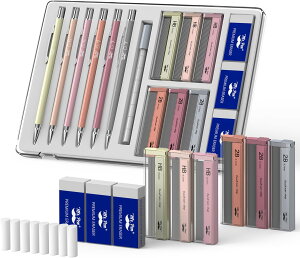 【全品対象・常時2個300円・3個800円・4個1000円OFFクーポン】ミスターペン シャープペンシルセット、芯と消しゴムリフィル付き Mr. Pen- Mechanical Pencil Set with Lead and Erasers Refills, 6 Pack pastel【お取