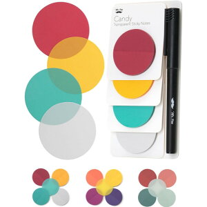 【全品対象・常時2個300円・3個800円・4個1000円OFFクーポン】Mr.ペン 半透明付箋 丸形 キャンディカラー 200枚 ペン付き Mr. Pen- Transparent Sticky Notes, 200 Pcs, Candy Colors【お取り寄せ商品】【合わせて