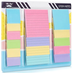 【全品対象・常時2個300円・3個800円・4個1000円OFFクーポン】Mr.ペン 付箋アソートセット パステルカラー Mr. Pen- Sticky Notes Set, Assorted Sizes, 15 Pc, Pastel Colors【お取り寄せ商品】【合わせて買いたい