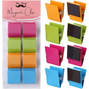 【全品対象・常時2個300円・3個800円・4個1000円OFFクーポン】Mr.ペン マグネットクリップ 8個 アソートカラー Mr. Pen- Magnetic Clips, 8 pcs, Assorted Color【お取り寄せ商品】【合わせて買いたい】