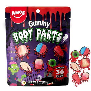 ySiΏہE펞2300~E3800~E41000~OFFN[|zAX nEB LfB {fBp[c O~ ~bNXt[c 36 Amos Halloween Candy Body Parts Gummies, Novelty Halloween Gummyy