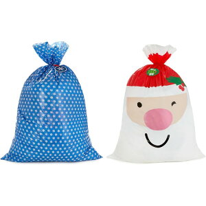 yő1000~OFFN[|zz[}[N W{NX}XMtgobO XL 2 Mtg^O^CR[ht Hallmark Jumbo Plastic Christmas XL Gift Bags with Gift Tags and Tie Cords (2 Extra Large Bagsjy
