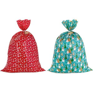 z[}[N W{NX}XMtgobO XL 2 Mtg^O^CR[ht O[bh Hallmark Jumbo Plastic Holiday XL Gift Bags (2 Extra Large Bags: Snowflakes on Red, Rustic Snowmen)y