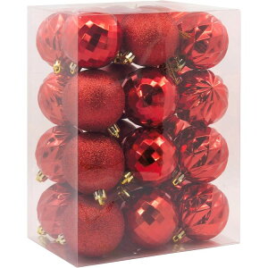 ySiΏہE펞2300~E3800~E41000~OFFN[|zz[}[N bh NX}X {[ I[ig 24 Hallmark Red Christmas Ball Ornaments, Set of 24y񂹏izy킹Ĕ