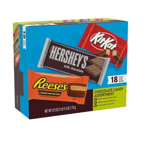 【最大1000円OFFクーポン】ハーシーズ キットカット リーシーズ リーセス アソートチョコレート 18本入り HERSHEY'S, KIT KAT and REESE'S Assorted Chocolate, Halloween Candy Variety Box (18 Count) 【お取り寄せ商品