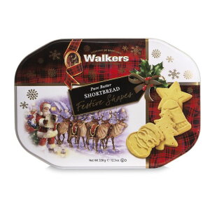 EH[J[Y NX}X VFCv V[gubh NbL[lߍ킹 - V[gubh NbL[ (357g ) Walkerfs Assorted Shortbread Cookies in Festive Shapes-Shortbread Cookie Tin (12.6 oz) y