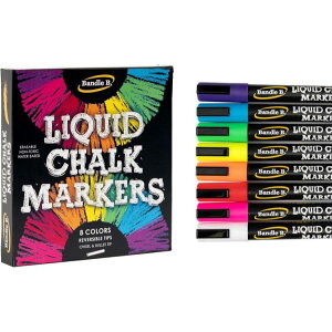 【全品対象・常時2個300円・3個800円・4個1000円OFFクーポン】バンドルB 液体チョークマーカー 6mm Chalk Markers - 8 Vibrant, Erasable, Non-Toxic, Water-Based【お取り寄せ商品】【合わせて買いたい】