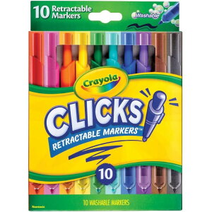 【最大1000円OFFクーポン】クレヨラ クリックス 伸縮式チップマーカー (10 個入り) Crayola Clicks Retractable Tip Markers (10ct), Washable Art Marker Set, Coloring Markers for Kids 【お取り寄せ商品】【合わせて買い