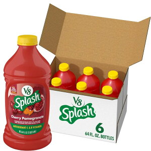 ySiΏہE펞2300~E3800~E41000~OFFN[|zV8 XvbV `F[ UN t[o[ W[X Splash Cherry Pomegranate Flavored Juice Beverage, 1892ml 64fl oz Bottle (6 Pack) y