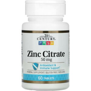 21st Century �N�G���_���� 50mg �^�u���b�g60�� 21st Century HealthCare Zinc Citrate Tablets 50mg 60 Count �y�����񂹏��i�z�y���킹�Ĕ��������z