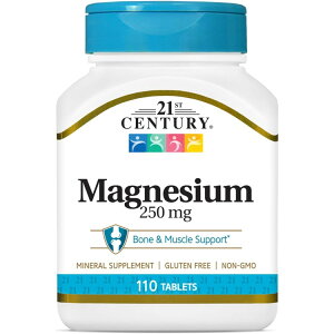 【全品対象・常時2個300円・3個800円・4個1000円OFFクーポン】21st Century マグネシウム 250mg 110粒 21st Century Magnesium 250 mg Tablets 110 Count 【お取り寄せ商品】【合わせて買いたい】