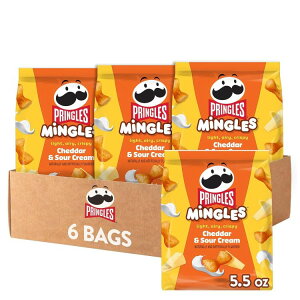 yő1000~OFFN[|zvOY vOX ~OY ptXibN `F_[T[N[ `[Ypt i6܁j Pringles Mingles Puffed Snacks, Cheddar and Sour Cream, Cheese Puffs, Salty Snacks (6