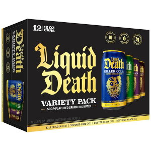 LbhfX \[_ t[o[ Xp[NOEH[^[oGeBpbN 12pbN Liquid Death, Soda-Flavored Sparkling Water Variety Pack, 12-Pack (12oz Cans) y񂹏izy킹Ĕz