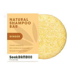 yXߋő勉MAX1040~OFFN[|zV[Nou[ CXVv[o[ WW[ 91g Seek Bamboo - Natural Shampoo Bar Ginger 3.2oz y񂹏izy킹Ĕz