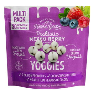 lC`[YK[f voCIeBNX ~bNXx[ M[ 600g 30 Nature's Garden Probiotic Mixed Berry Yoggies, 21oz (30 x 0.7oz y񂹏izy킹Ĕz