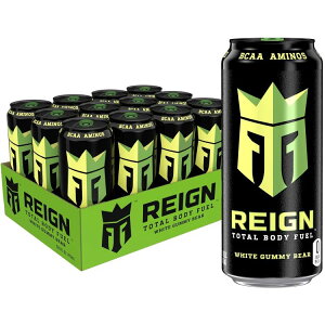 C g[^{fBt[G zCgO~xAhN 473ml 12{ Reign Total Body Fuel, White Gummy Bear Drink, 16 Fl Oz (Pack of 12) y񂹏izy킹Ĕz