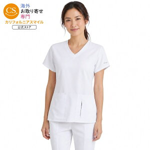 �o���R �O���C�Y�E�A�i�g�~�[ �X�N���u�Y �R�[�� 4�|�P�b�g �g�b�v �z���C�g M BARCO Grey's Anatomy Scrubs Cora 4-Pocket Top White M �y�����񂹏��i�z