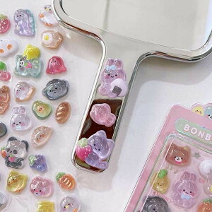 シール 8枚セット ぷくぷくシール ご褒美シール 可愛い 立体 ぷっくり 装飾用 ごほうびシール DIY用 手帳 ステッカー アルバム スマホケース飾り キラキラ 幼児用3D デコシール 子供
