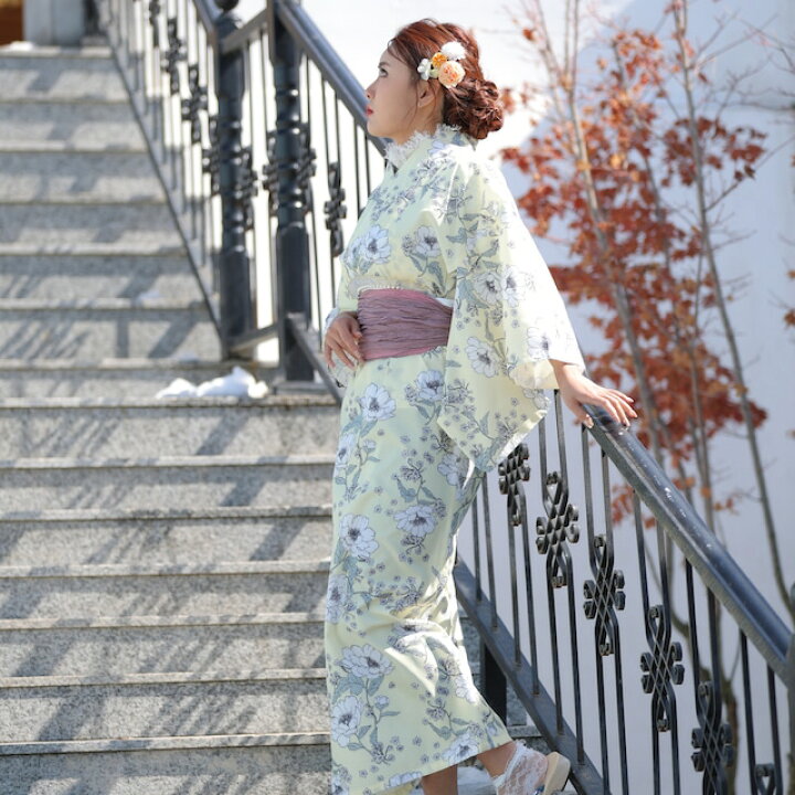楽天市場】浴衣 セパレート 二部式浴衣 花柄 綿 簡単 着付け 二部式 
