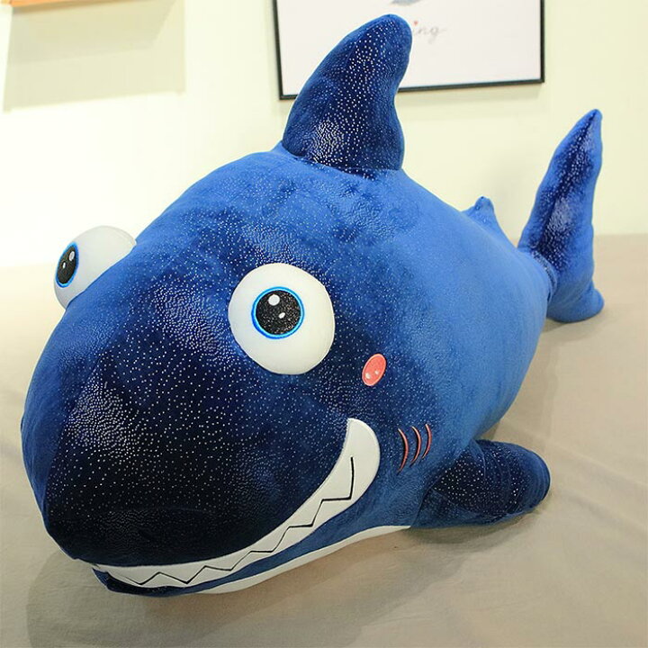 楽天市場 ぬいぐるみ サメ さめ 鮫 大きい シャーク 海洋動物 ソフトトイ アニマル 抱き枕 クッション かわいい ふわふわ 添い寝 お誕生日インテリア 雑貨 プレゼント ギフト 80cm Keiwa