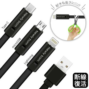 \断線しても繰り返し使える/ 断線復活 充電ケーブル 単品 2本セット iPhone15 iPhone14 iPhone13 pro promax iphone SE ipad Android アンドロイド 接続 保護 usb TypeC タイプC microUSB アイフォン 断線 急速充電