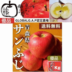早期予約販売 りんご 果物 青森県津軽産りんご サンふじ 優品 3Kg/箱【送料無料】