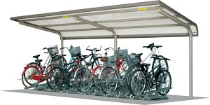 【10倍ポイント実施中】タクボ サイクルポート 自転車置場 屋外 片流タイプ 2段ラック対応型 SP11WBH-L 【プレート柱:追加棟:柱間2,250ミリ】【配送のみ】