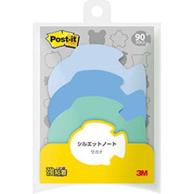 ☆3M Post-it ポストイット シルエットノート 強粘着 サカナ 3M-SSS-FI