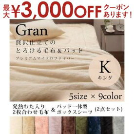 【最大3000円OFFクーポン※お買い物マラソン】送料無料 キング 2点セット 毛布 わた入り2枚合わせ ＋パット一体型ボックスシーツ | マイクロファイバー 毛布 ボックスシーツ BOXシーツ 敷きパット 敷パッド ベッド パッド ベッド