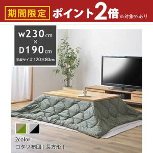 【最大3,000円OFFクーポン有!25日限定 PT2倍!】コタツ布団 長方形 | W190×D230 大判 横長 こたつ布団 キャンプ アウトドア 防寒具 収納 コンパクト収納 おしゃれ 撥水加工 リバーシブル 多機能 3w