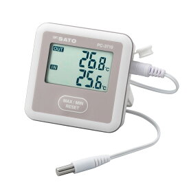 全品ポイント10倍 佐藤計量器製作所　2chデジタル最高最低温度計 PC-3710