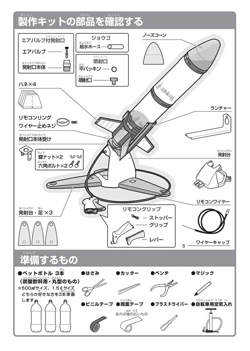 楽天市場 ペットボトルロケット製作キット2 自由研究 工作 ペットボトル ロケット タカギ はかりん坊将軍