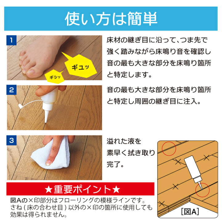 楽天市場 フローリング 補修剤 床鳴りピタット Rkp 43 きしみ 床鳴る 音 床 リペアの達人 高森コーキ レビュー記載で次回使えるクーポンプレゼント はかりん坊将軍
