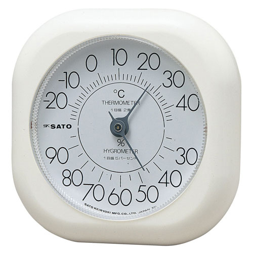 NEW クリアな文字盤がとても見やすい温湿度計です 壁掛け 輸入 卓上どちらにでも使用いただけます 佐藤計量器 SATO ソフィア温湿度計